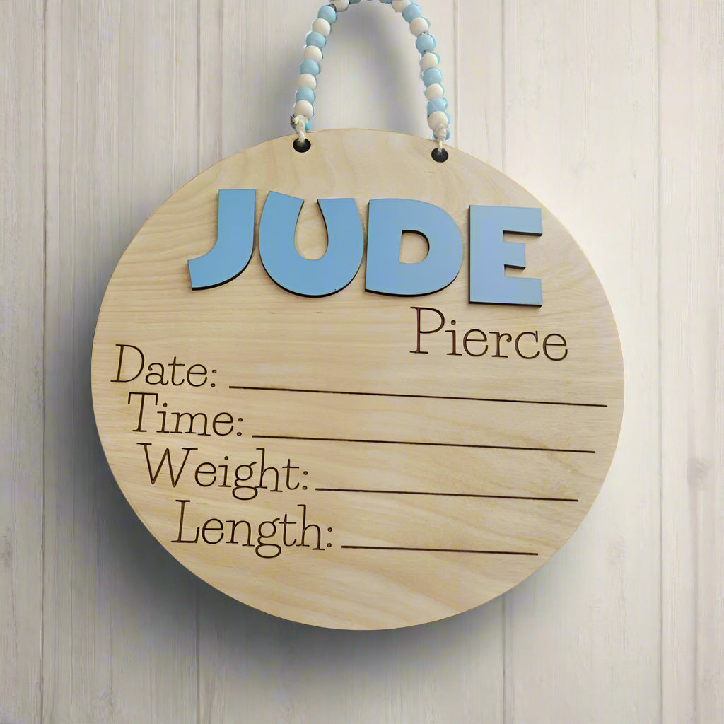 Birth Announcement Door Hanger