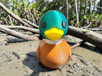 3D printed Marigny the Mallard Duck Louisiana Legends figure in swamp setting — handcrafted Cajun collectible