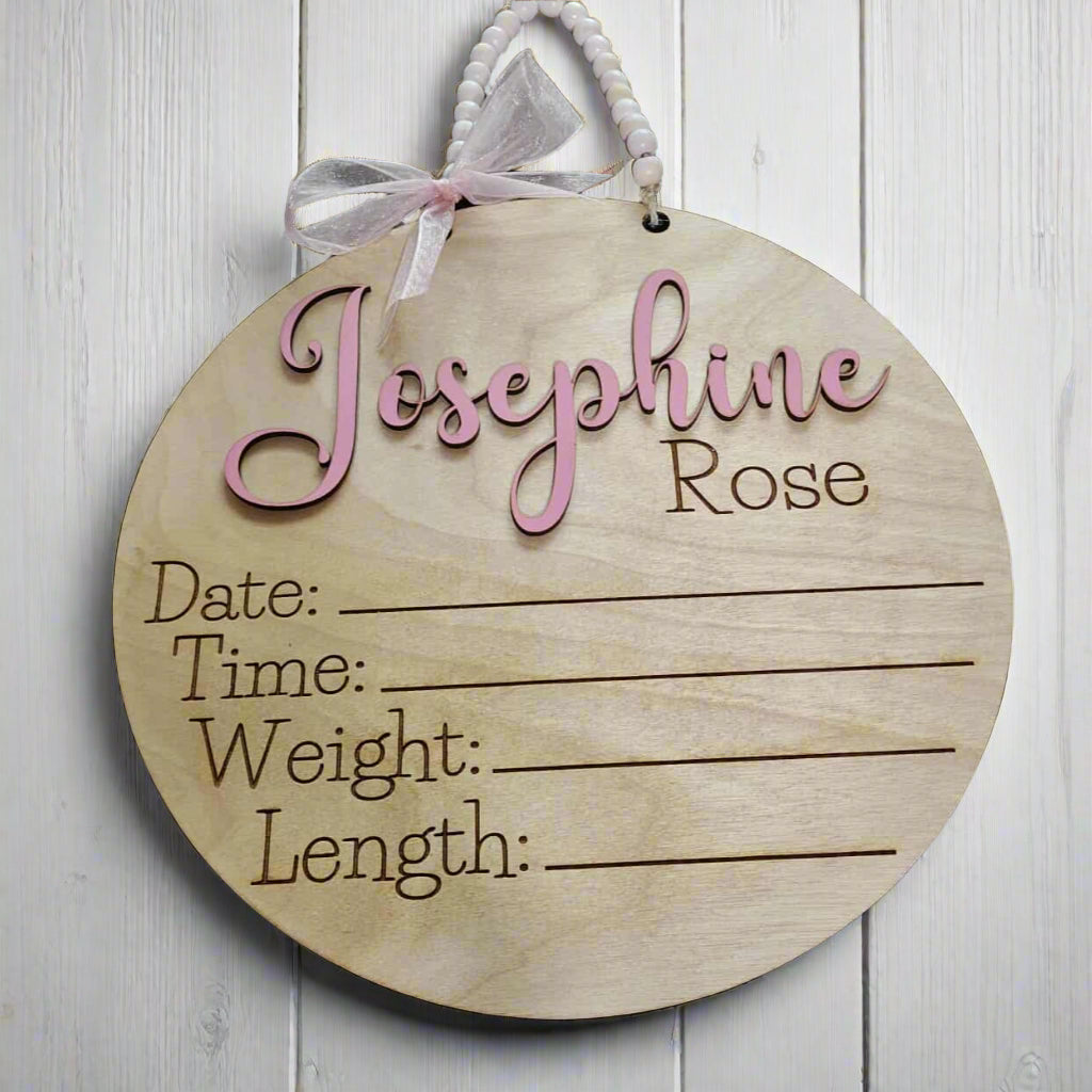 Birth Announcement Door Hanger