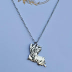 laser engraved stainless steel necklace, Louisiana-made, New Orleans