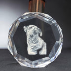 Inner Engraved Crystal Keychain with dog photo