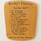 Customized Handwritten Recipe Keepsake Board