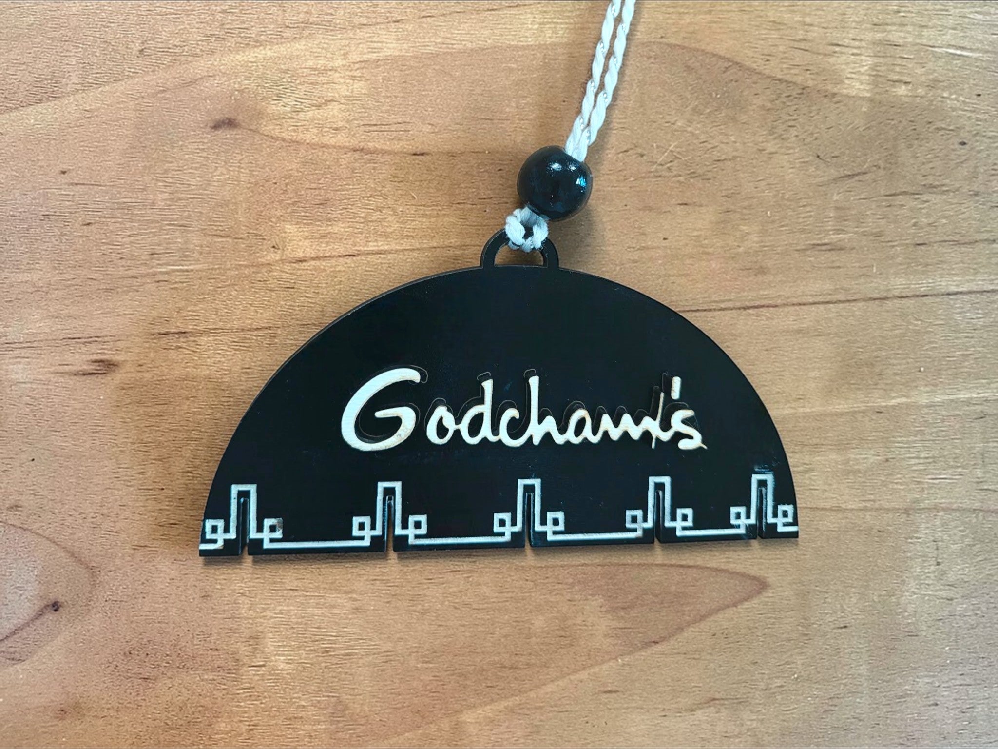 Laser-engraved Godchaux's Department Store New Orleans commemorative ornament — handcrafted Louisiana keepsake
