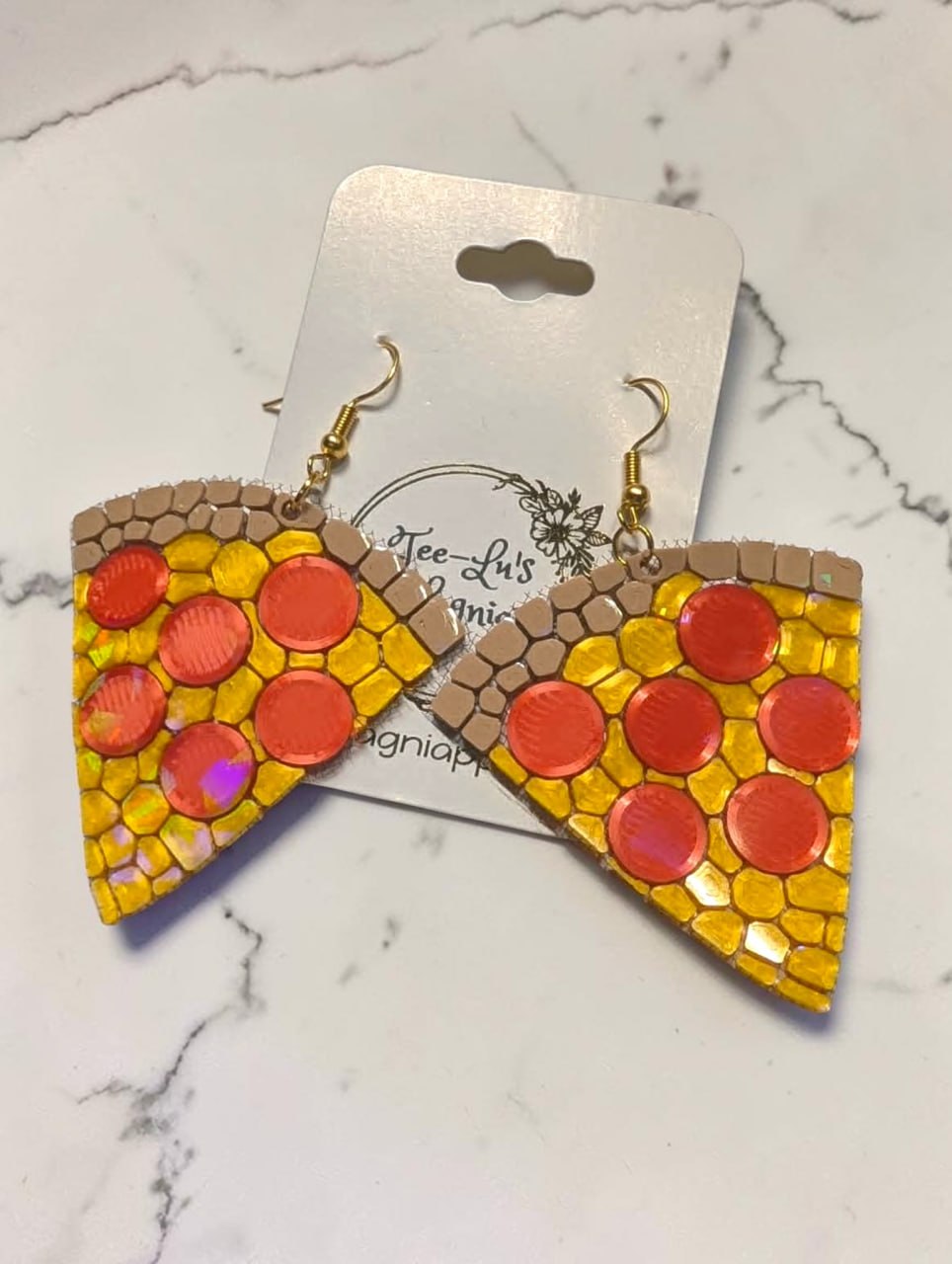 Pizza Mosaic Mesh Earrings