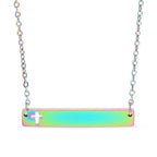 Bar Style Necklace with Cross Cutout