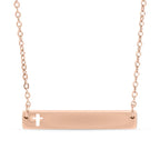 Bar Style Necklace with Cross Cutout