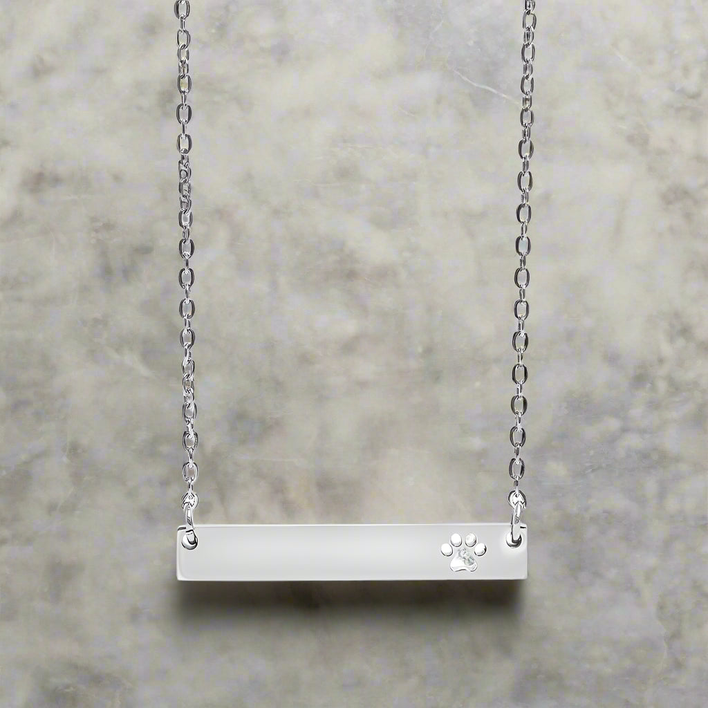 Paw Print Bar Necklace