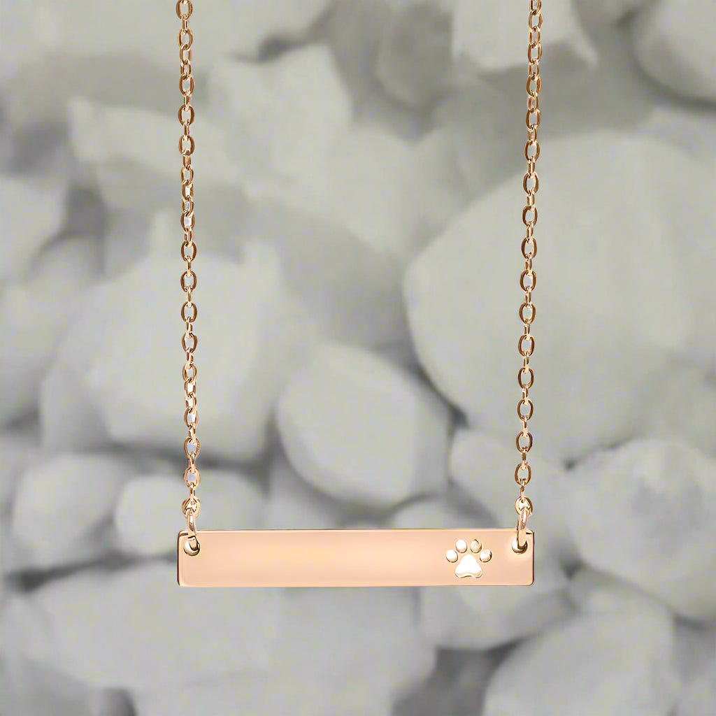 Paw Print Bar Necklace