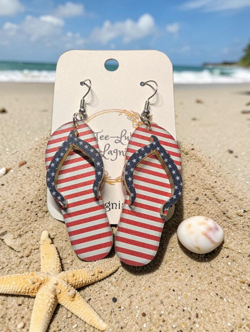 Acrylic Flip Flop Earrings — handmade earrings by Tee-Lu's Lagniappe, Hammond LA photo 2
