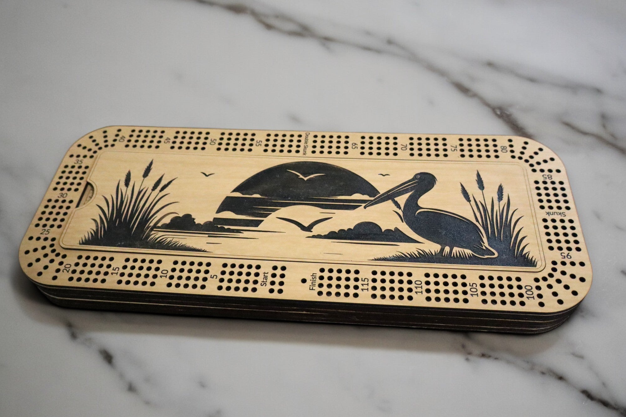 Louisiana Sunset Cribbage Board Set