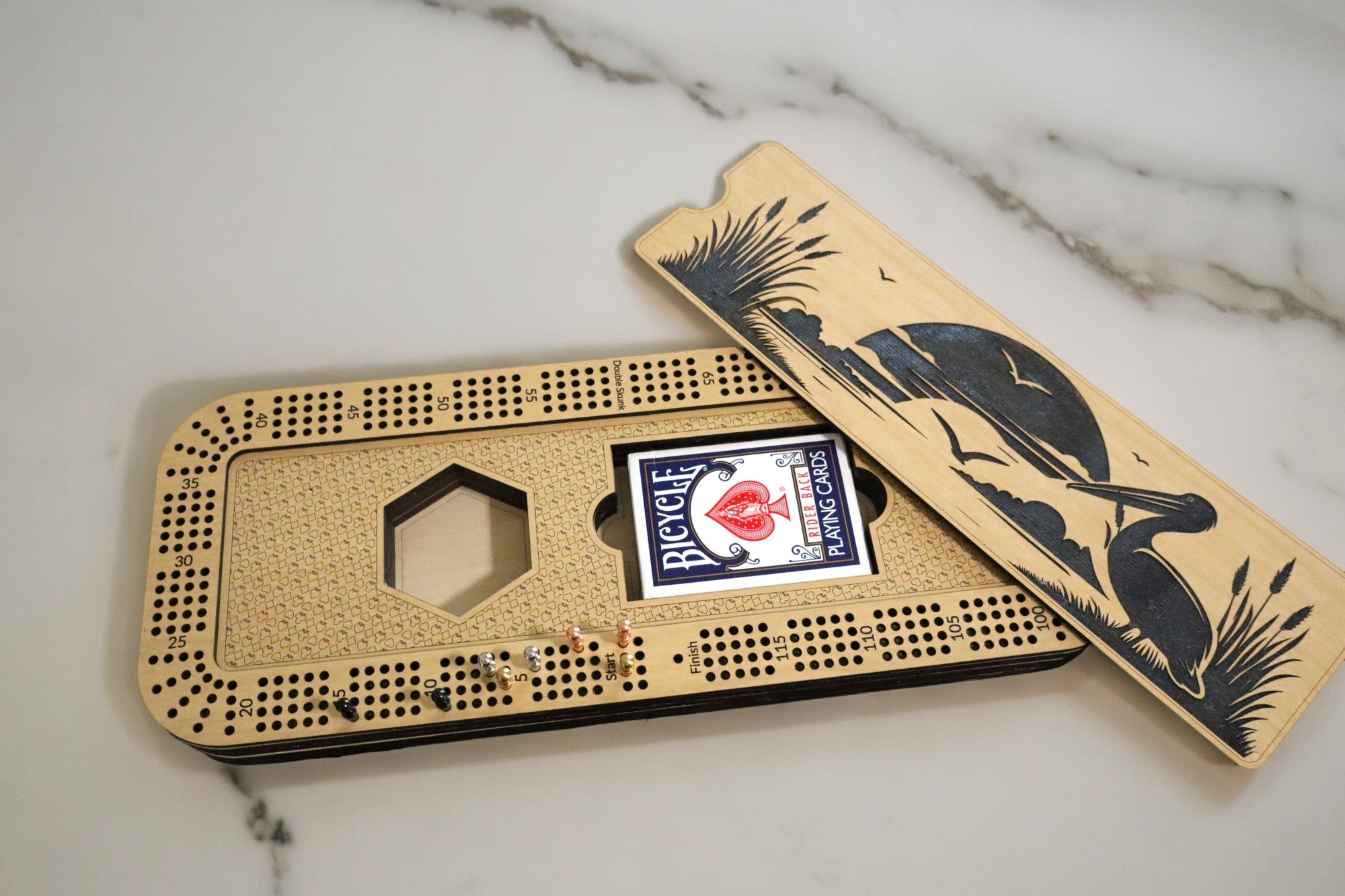 Louisiana Sunset Cribbage Board Set