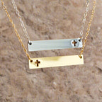 Bar Style Necklace with Cross Cutout