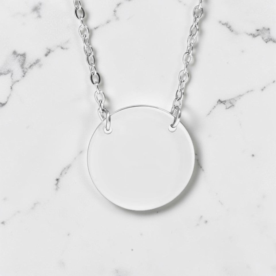laser engraved stainless steel necklace, Louisiana handmade