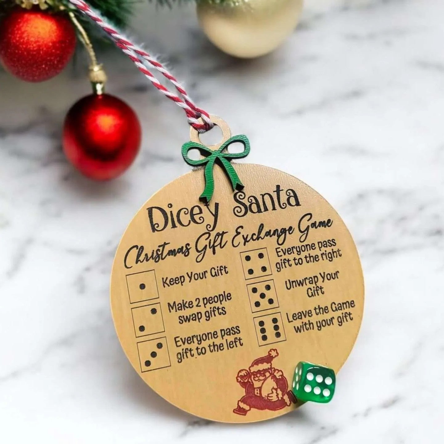 Dicey Santa Game Ornament