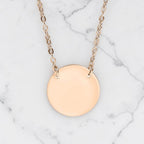 Custom laser-engraved stainless steel double hung round necklace — handcrafted Louisiana personalized jewelry