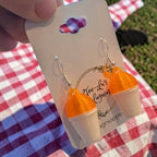 New Orleans SnoBall Earrings — Dreamsicle flavor variant