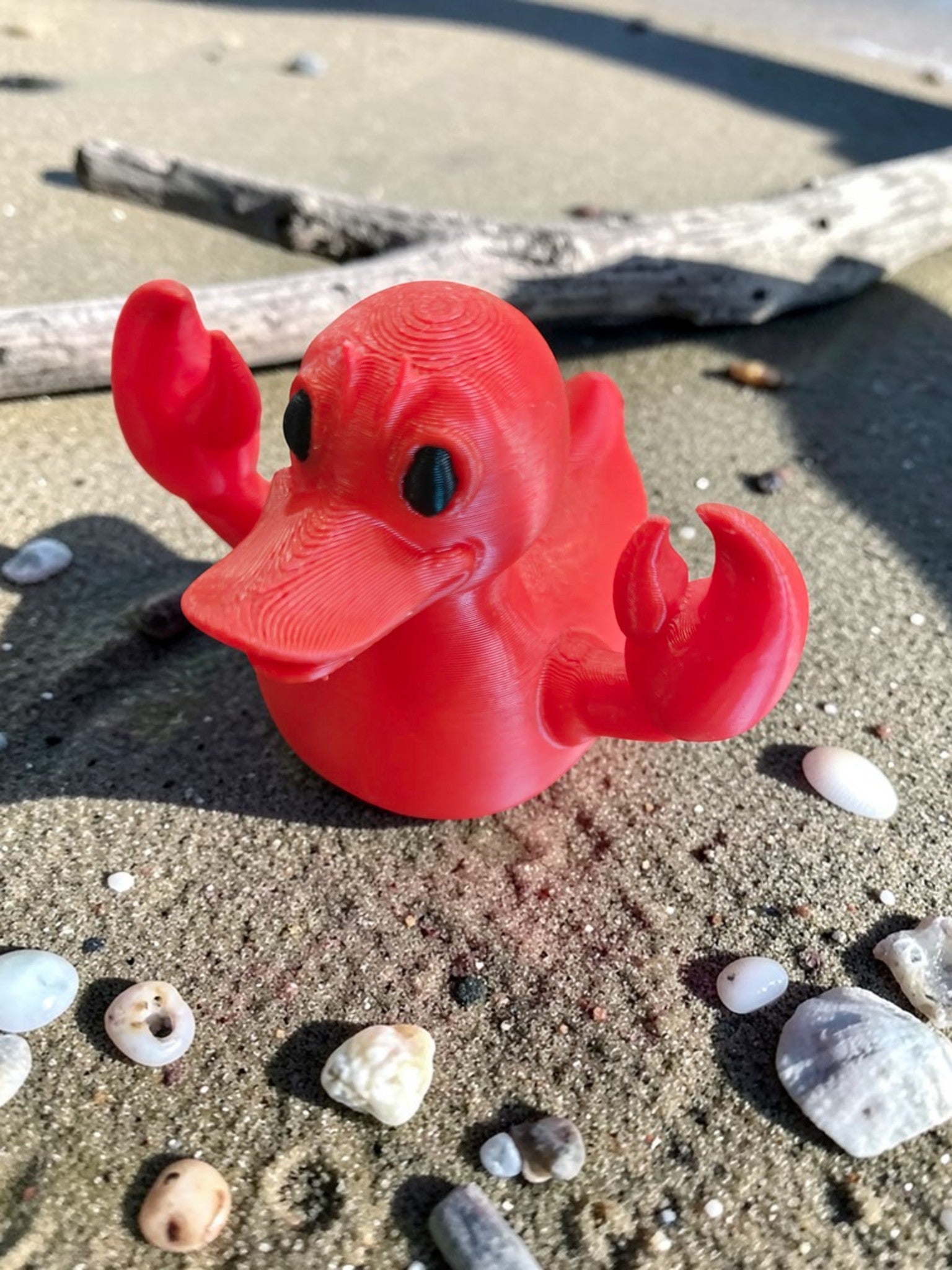 3D printed Etouffee' Waddleclaw duck-crawfish hybrid Louisiana Legends figure — handcrafted Cajun collectible