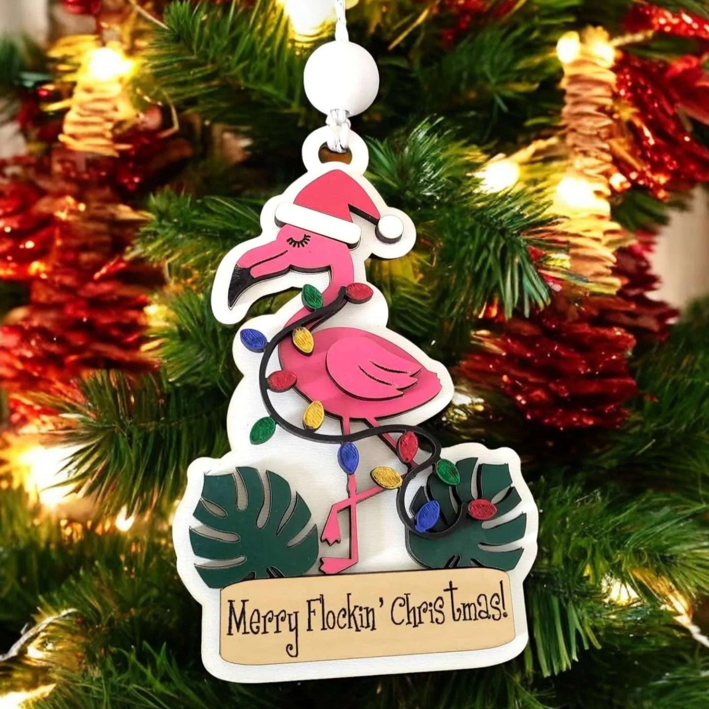 Merry Flockin' Christmas Ornament