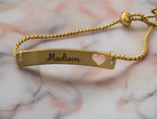 Heart Bar Bolo Style Bracelet