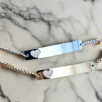 Heart Bar Bolo Style Bracelet
