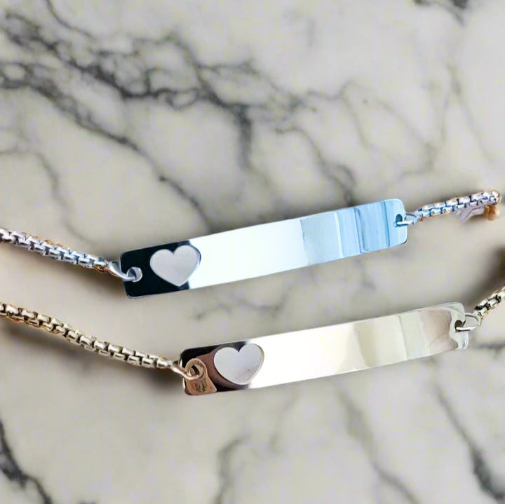 Heart Bar Bolo Style Bracelet