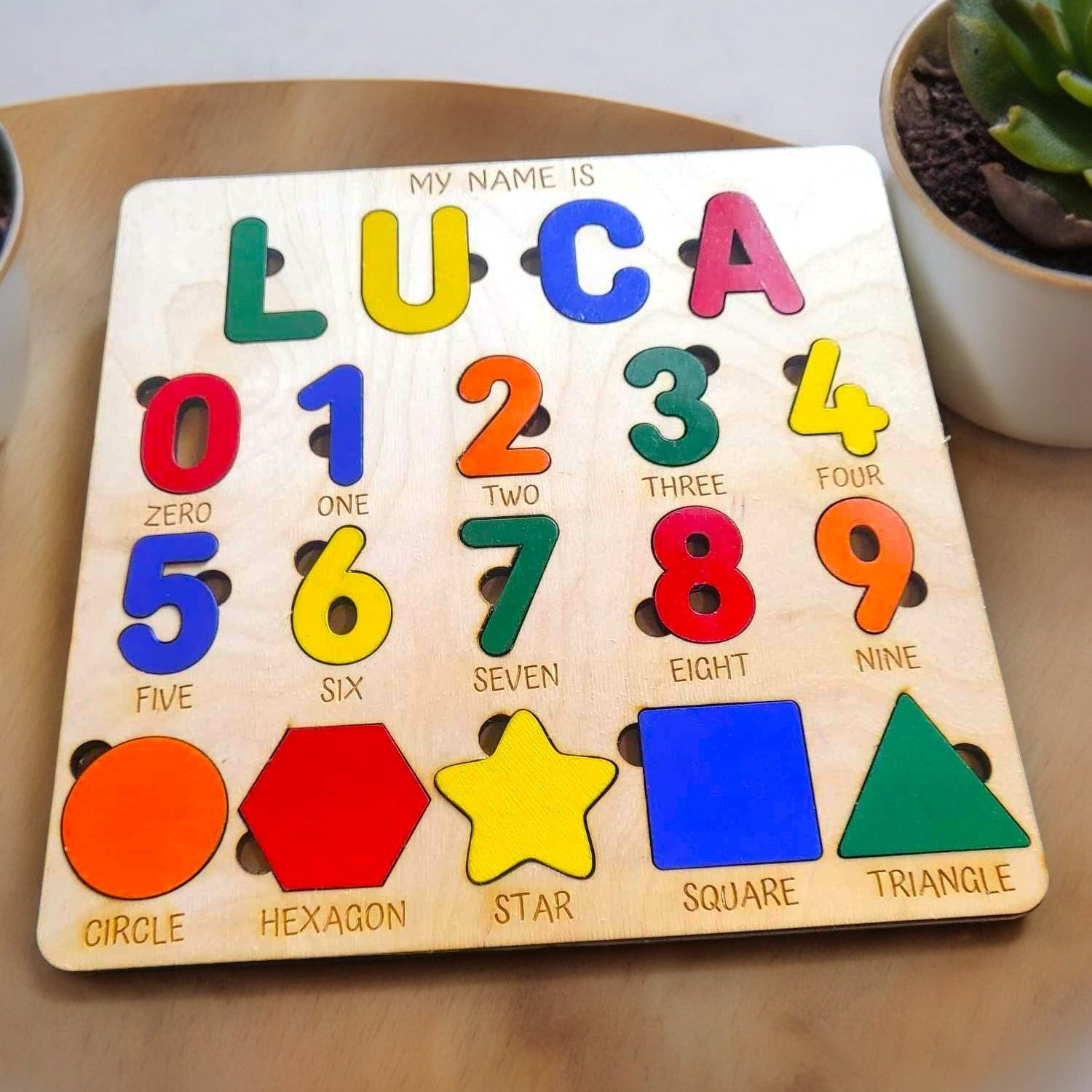 Personalized Wooden Puzzle Boards for Toddlers