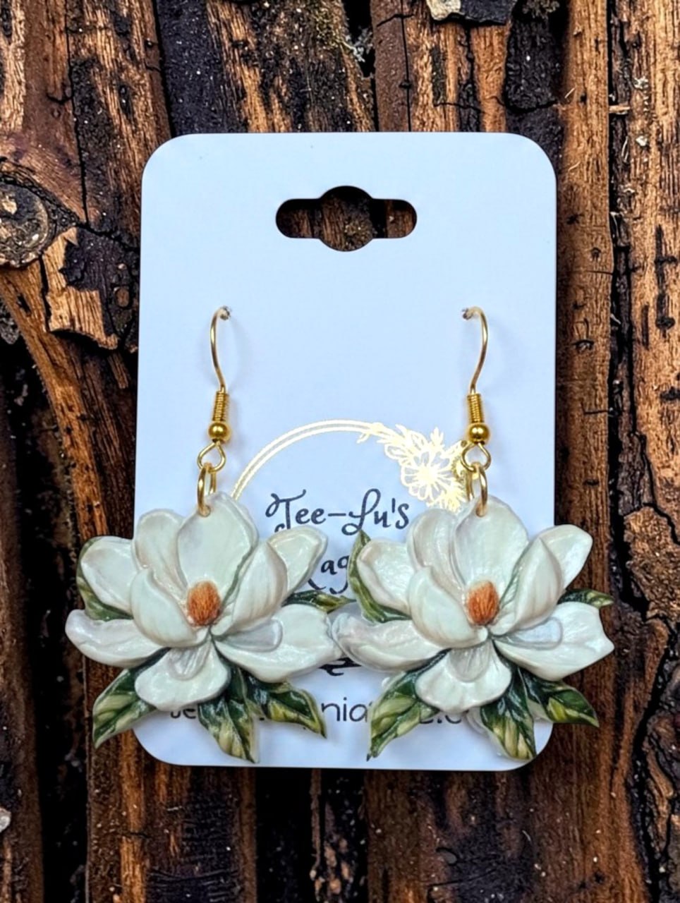 Magnolia Textured Relief Earrings