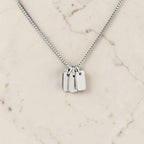 laser engraved stainless steel necklace, Louisiana handmade