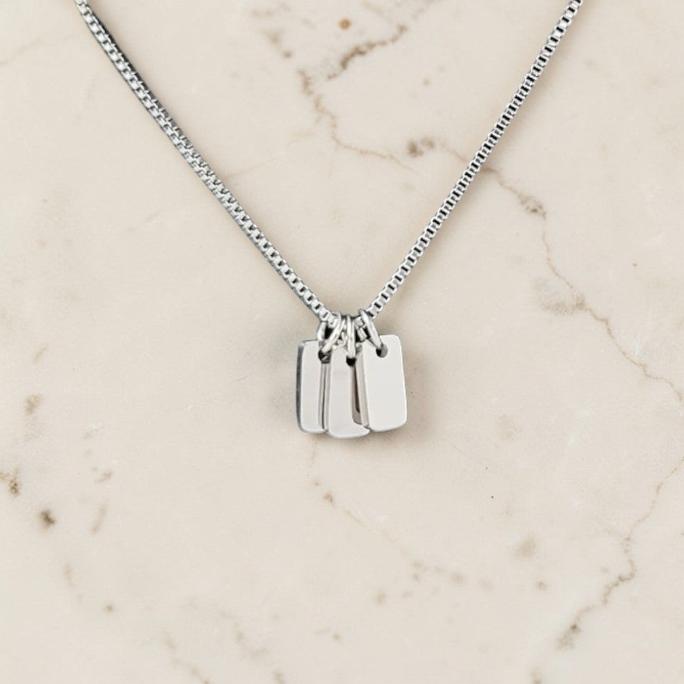 laser engraved stainless steel necklace, Louisiana handmade