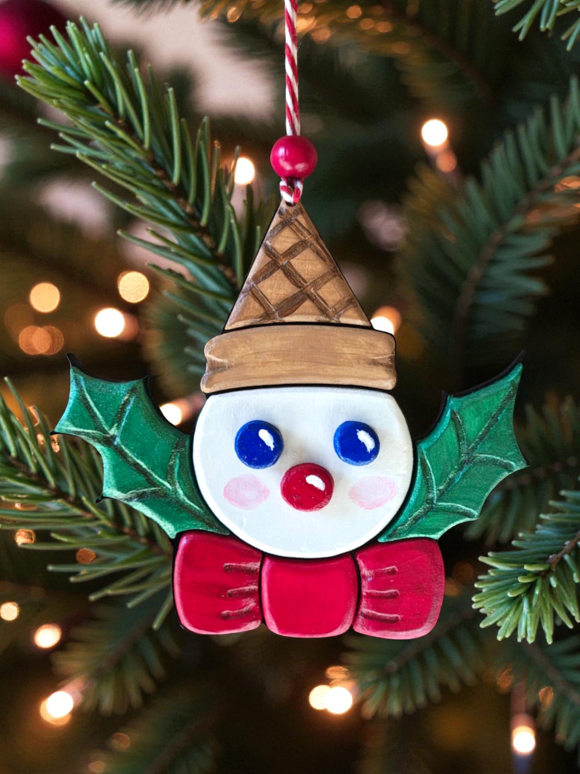 Mr. Bingle Face Carved Ornament