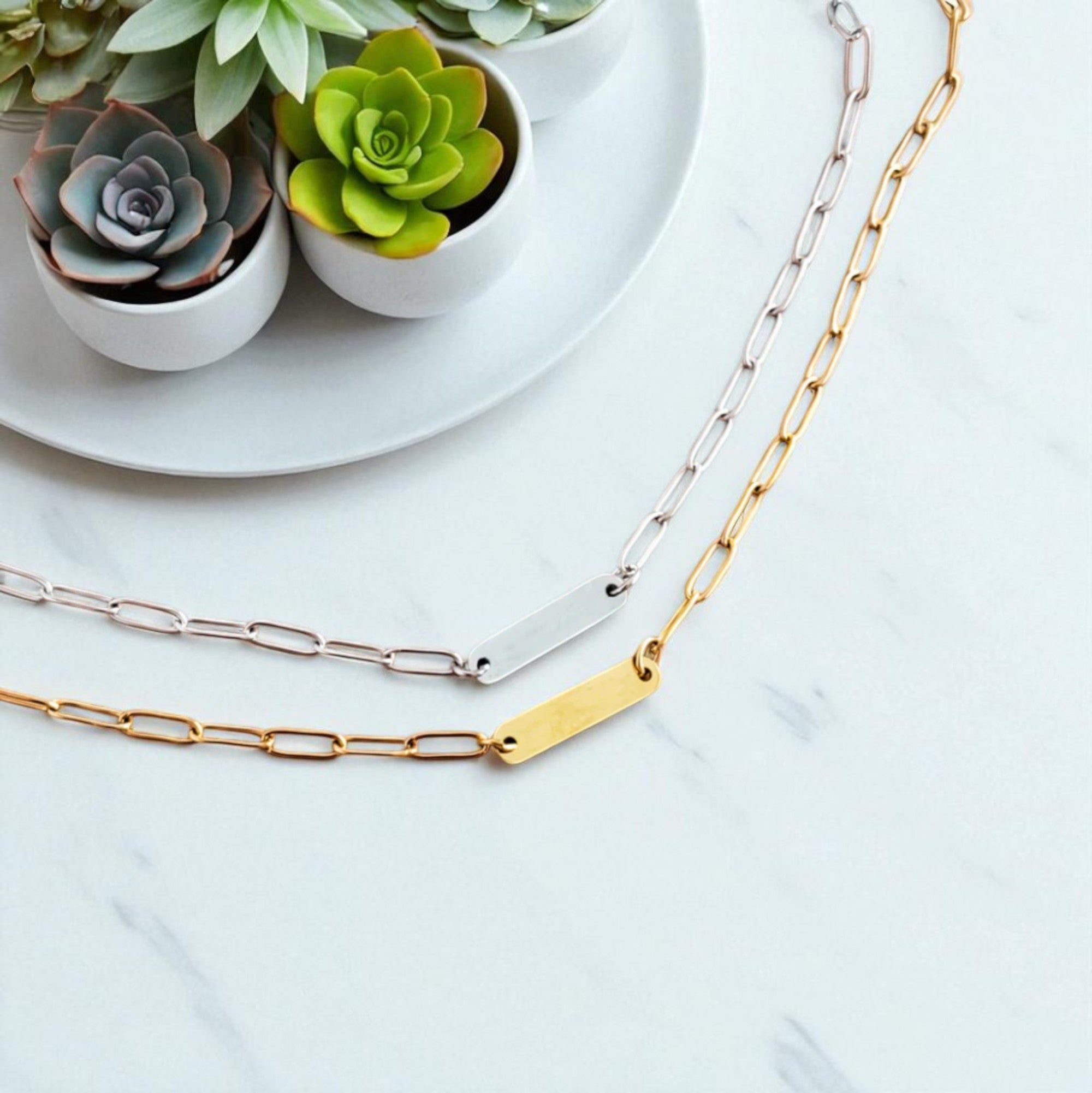 Paperclip Bar Necklace
