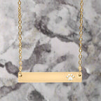Paw Print Bar Necklace
