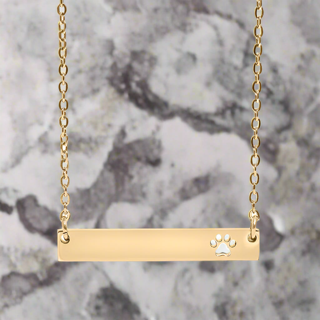 Paw Print Bar Necklace