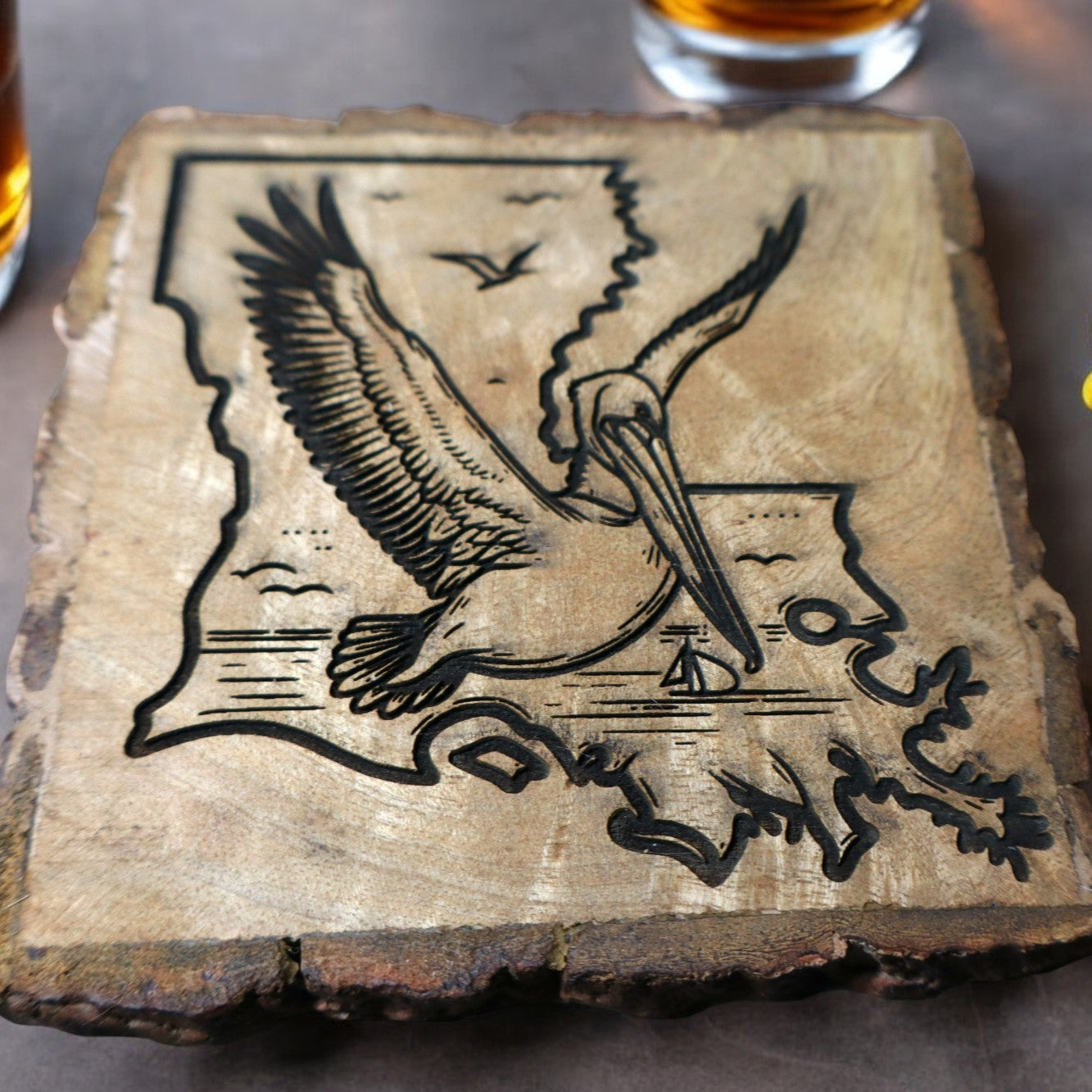 Louisiana Pelican Coaster Set (4 pc)