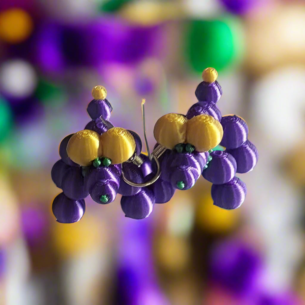 Mardi Gras Bead Dog Earrings